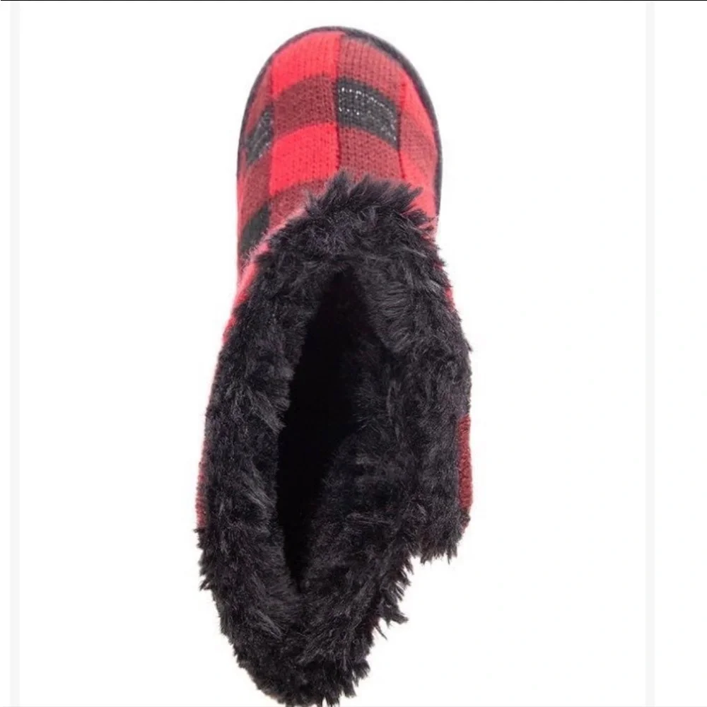 Muk Luks red plaid boots